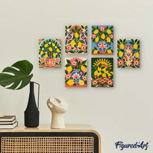 Cargar imagen en el visor de la galería, Mini Serie Pintar por números 15x20cm (6 piezas) - Arte Popular de Limones