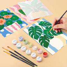 Cargar imagen en el visor de la galería, Mini Serie Pintar por números 15x20cm (6 piezas) - Plantas en Maceta