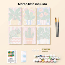 Cargar imagen en el visor de la galería, Mini Serie Pintar por números 15x20cm (6 piezas) - Plantas en Maceta