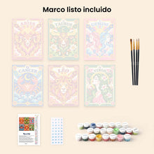 Cargar imagen en el visor de la galería, Mini Serie Pintar por números 15x20cm (6 piezas) - Zodiaco Retro 1