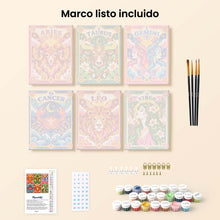 Cargar imagen en el visor de la galería, Mini Serie Pintar por números 15x20cm (6 piezas) - Zodiaco Retro 1