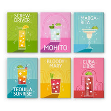 Cargar imagen en el visor de la galería, Pintura por números – Juego de 6 lienzos | Cócteles Famosos Figured'Art