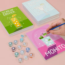 Cargar imagen en el visor de la galería, Mini Pintar por números 15x20cm (6 piezas) - Cócteles Famosos