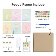 Cargar imagen en el visor de la galería, Mini Pintar por números 15x20cm (6 piezas) - Cócteles Famosos