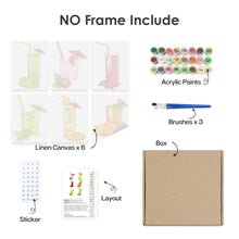 Cargar imagen en el visor de la galería, Mini Pintar por números 15x20cm (6 piezas) - Zumos de Frutas Frescas