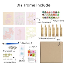 Cargar imagen en el visor de la galería, Mini Pintar por números 15x20cm (6 piezas) - Diseños Florales Modernos