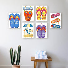 Cargar imagen en el visor de la galería, Mini Pintar por números 15x20cm (6 piezas) - Carteles de Verano con Chanclas