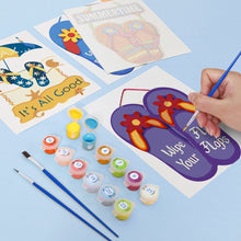 Cargar imagen en el visor de la galería, Mini Pintar por números 15x20cm (6 piezas) - Carteles de Verano con Chanclas