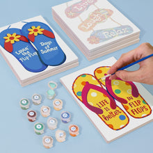 Cargar imagen en el visor de la galería, Mini Pintar por números 15x20cm (6 piezas) - Carteles de Verano con Chanclas