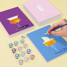 Cargar imagen en el visor de la galería, Mini Pintar por números 15x20cm (6 piezas) - Copas de Cóctel Elegantes