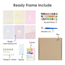 Cargar imagen en el visor de la galería, Mini Pintar por números 15x20cm (6 piezas) - Copas de Cóctel Elegantes