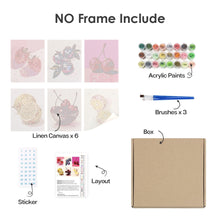 Cargar imagen en el visor de la galería, Mini Pintar por números 15x20cm (6 piezas) - Frutas Disco