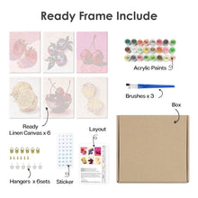 Cargar imagen en el visor de la galería, Mini Pintar por números 15x20cm (6 piezas) - Frutas Disco