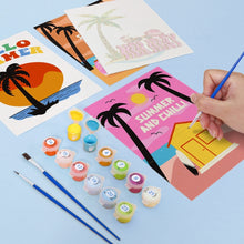Cargar imagen en el visor de la galería, Mini Pintar por números 15x20cm (6 piezas) - Carteles de Playas en Verano