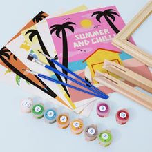 Cargar imagen en el visor de la galería, Mini Pintar por números 15x20cm (6 piezas) - Carteles de Playas en Verano