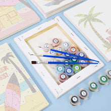 Cargar imagen en el visor de la galería, Mini Pintar por números 15x20cm (6 piezas) - Carteles de Playas en Verano