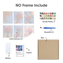 Cargar imagen en el visor de la galería, Mini Pintar por números 15x20cm (6 piezas) - Ramos de Flores en el Cielo