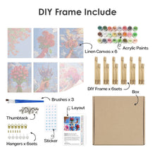 Cargar imagen en el visor de la galería, Mini Pintar por números 15x20cm (6 piezas) - Ramos de Flores en el Cielo