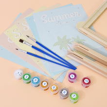 Cargar imagen en el visor de la galería, Mini Pintar por números 15x20cm (6 piezas) - Carteles de Vacaciones de Verano