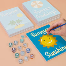 Cargar imagen en el visor de la galería, Mini Pintar por números 15x20cm (6 piezas) - Carteles de Vacaciones de Verano