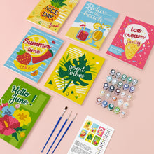 Cargar imagen en el visor de la galería, Mini Pintar por números 15x20cm (6 piezas) - Buenas Vibras Verano