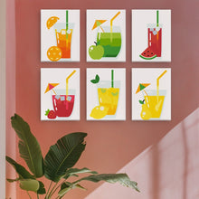 Cargar imagen en el visor de la galería, Mini Pintar por números 15x20cm (6 piezas) - Bebidas de Frutas