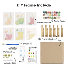 Cargar imagen en el visor de la galería, Mini Pintar por números 15x20cm (6 piezas) - Bebidas de Frutas