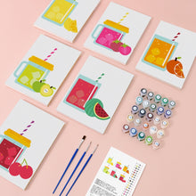 Cargar imagen en el visor de la galería, Mini Pintar por números 15x20cm (6 piezas) - Zumos de Frutas en Tarro