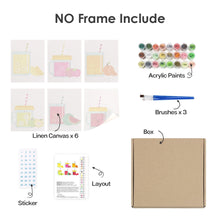 Cargar imagen en el visor de la galería, Mini Pintar por números 15x20cm (6 piezas) - Zumos de Frutas en Tarro