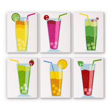Cargar imagen en el visor de la galería, Pintura por números – Juego de 6 lienzos | Bebidas de Frutas con Gas Figured'Art
