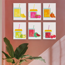 Cargar imagen en el visor de la galería, Mini Pintar por números 15x20cm (6 piezas) - Bebidas de Frutas con Gas