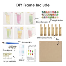 Cargar imagen en el visor de la galería, Mini Pintar por números 15x20cm (6 piezas) - Bebidas de Frutas con Gas