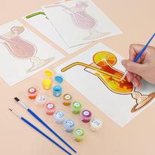 Cargar imagen en el visor de la galería, Mini Pintar por números 15x20cm (6 piezas) - Cócteles de Frutas