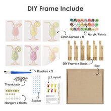 Cargar imagen en el visor de la galería, Mini Pintar por números 15x20cm (6 piezas) - Cócteles de Frutas