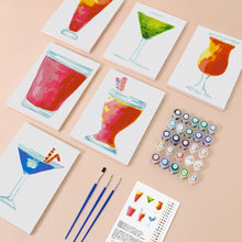 Cargar imagen en el visor de la galería, Mini Pintar por números 15x20cm (6 piezas) - Cócteles Coloridos