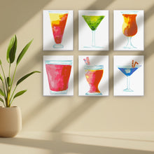 Cargar imagen en el visor de la galería, Mini Pintar por números 15x20cm (6 piezas) - Cócteles Coloridos