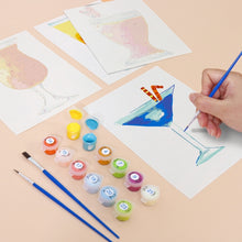 Cargar imagen en el visor de la galería, Mini Pintar por números 15x20cm (6 piezas) - Cócteles Coloridos