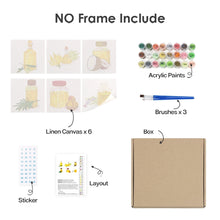 Cargar imagen en el visor de la galería, Mini Pintar por números 15x15cm (6 piezas) - Aceites Naturales