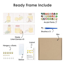 Cargar imagen en el visor de la galería, Mini Pintar por números 15x15cm (6 piezas) - Aceites Naturales