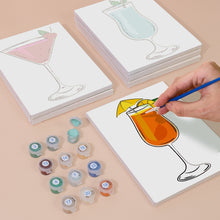 Cargar imagen en el visor de la galería, Mini Pintar por números 15x20cm (6 piezas) - Cócteles Clásicos