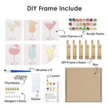 Cargar imagen en el visor de la galería, Mini Pintar por números 15x20cm (6 piezas) - Cócteles Clásicos