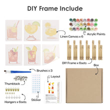 Cargar imagen en el visor de la galería, Mini Pintar por números 15x20cm (6 piezas) - Cócteles Tropicales