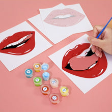 Cargar imagen en el visor de la galería, Mini Pintar por números 15x15cm (6 piezas) - Labios Rojos