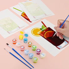 Cargar imagen en el visor de la galería, Mini Pintar por números 15x20cm (6 piezas) - Cócteles de Verano Vibrantes