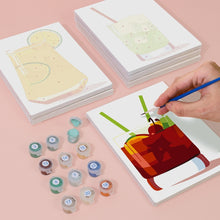 Cargar imagen en el visor de la galería, Mini Pintar por números 15x20cm (6 piezas) - Cócteles de Verano Vibrantes