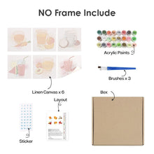 Cargar imagen en el visor de la galería, Mini Pintar por números 15x15cm (6 piezas) - Zumos Saludables