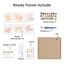 Cargar imagen en el visor de la galería, Mini Pintar por números 15x15cm (6 piezas) - Zumos Saludables