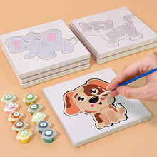 Cargar imagen en el visor de la galería, Mini Pintar por números 15x15cm (6 piezas) - Animales Tiernos