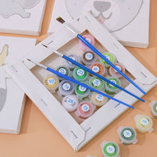 Cargar imagen en el visor de la galería, Mini Pintar por números 15x15cm (6 piezas) - Caras de Animales Tiernos