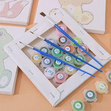 Cargar imagen en el visor de la galería, Mini Pintar por números 15x15cm (6 piezas) - Personajes de Animales Tiernos